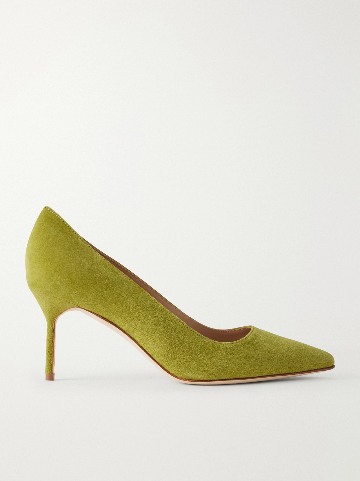 Manolo Blahnik Bb 70 Suede Pumps In Green