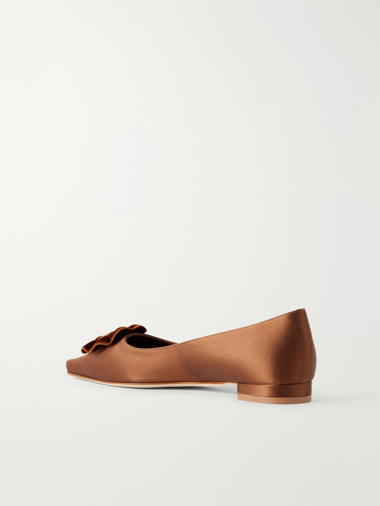 Fortanflat 10 Floral-Appliquéd Velvet-Trimmed Flats