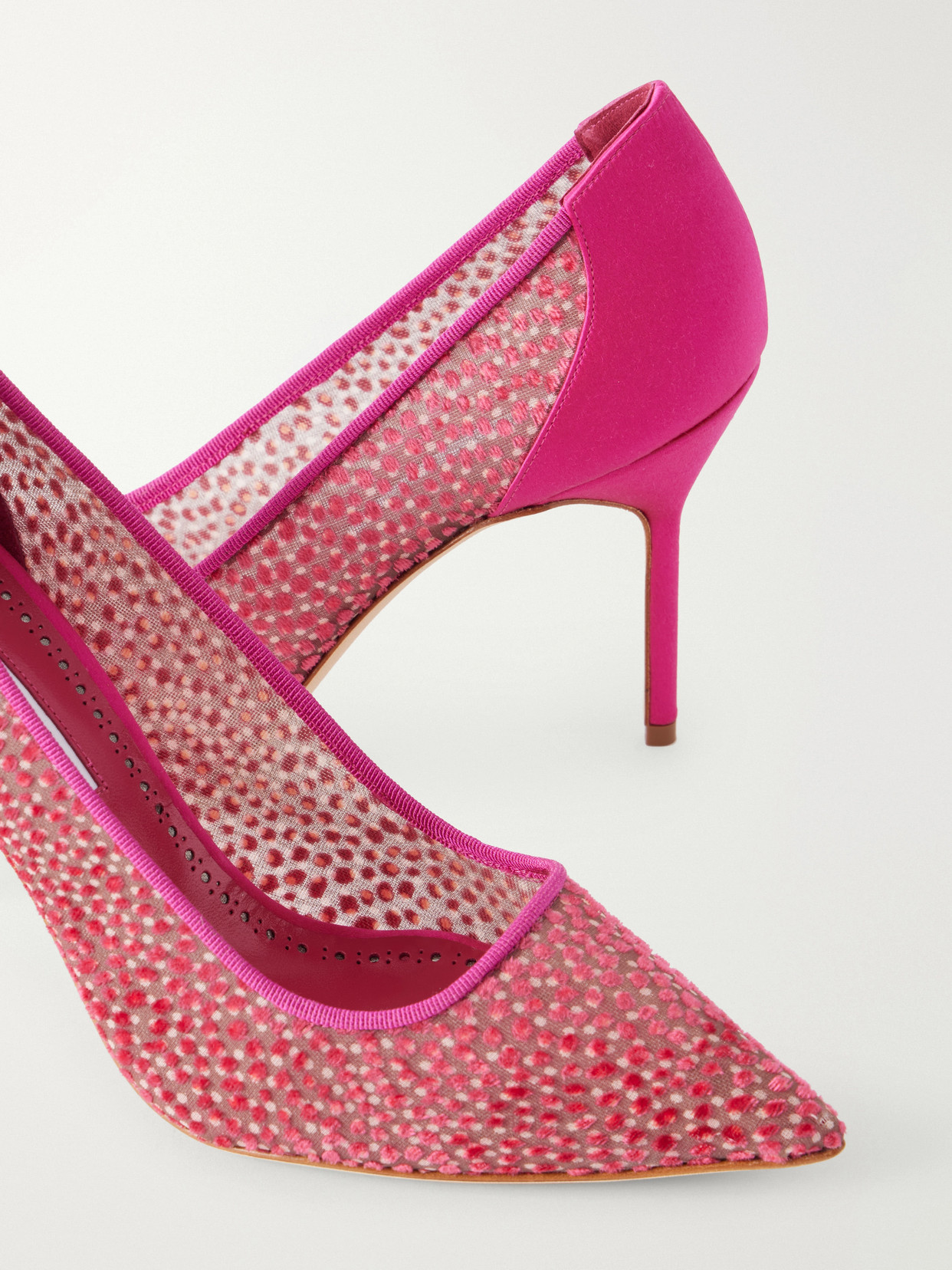 Bb 90 Embellished Satin-Trimmed Tulle Pumps