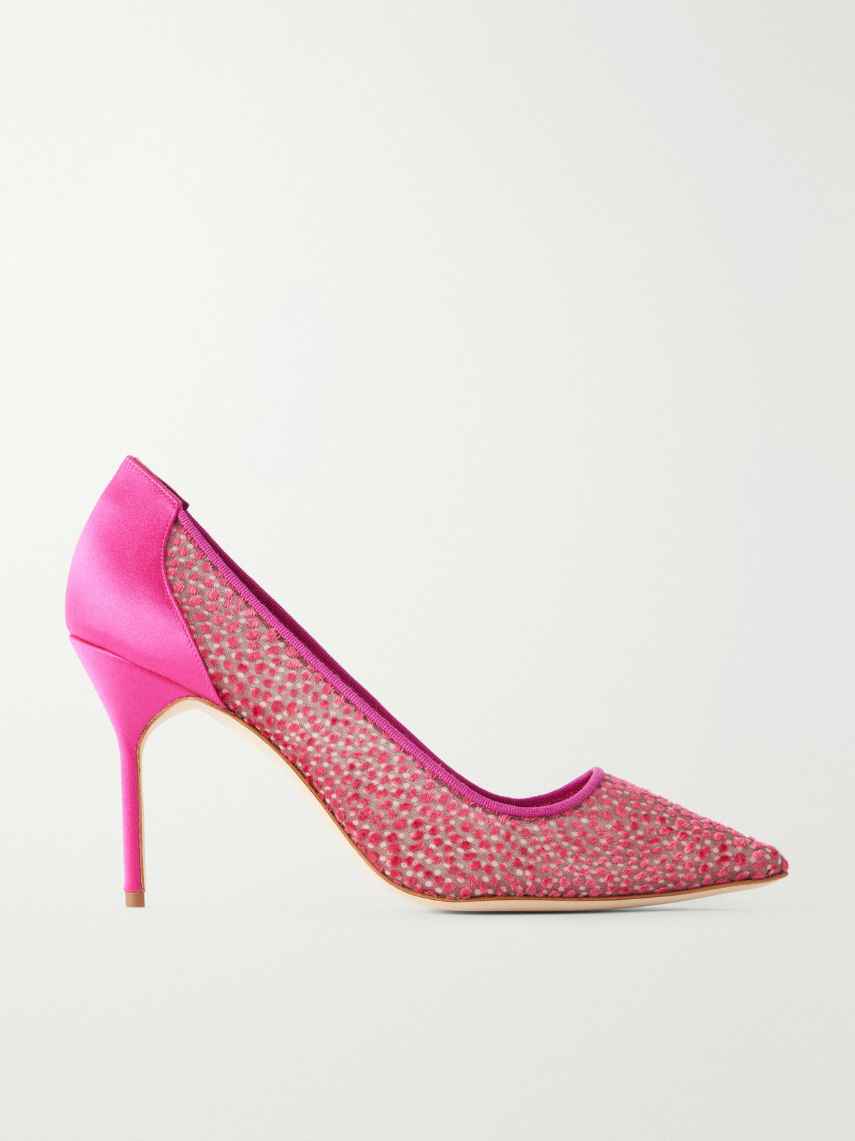 Bb 90 Embellished Satin-Trimmed Tulle Pumps