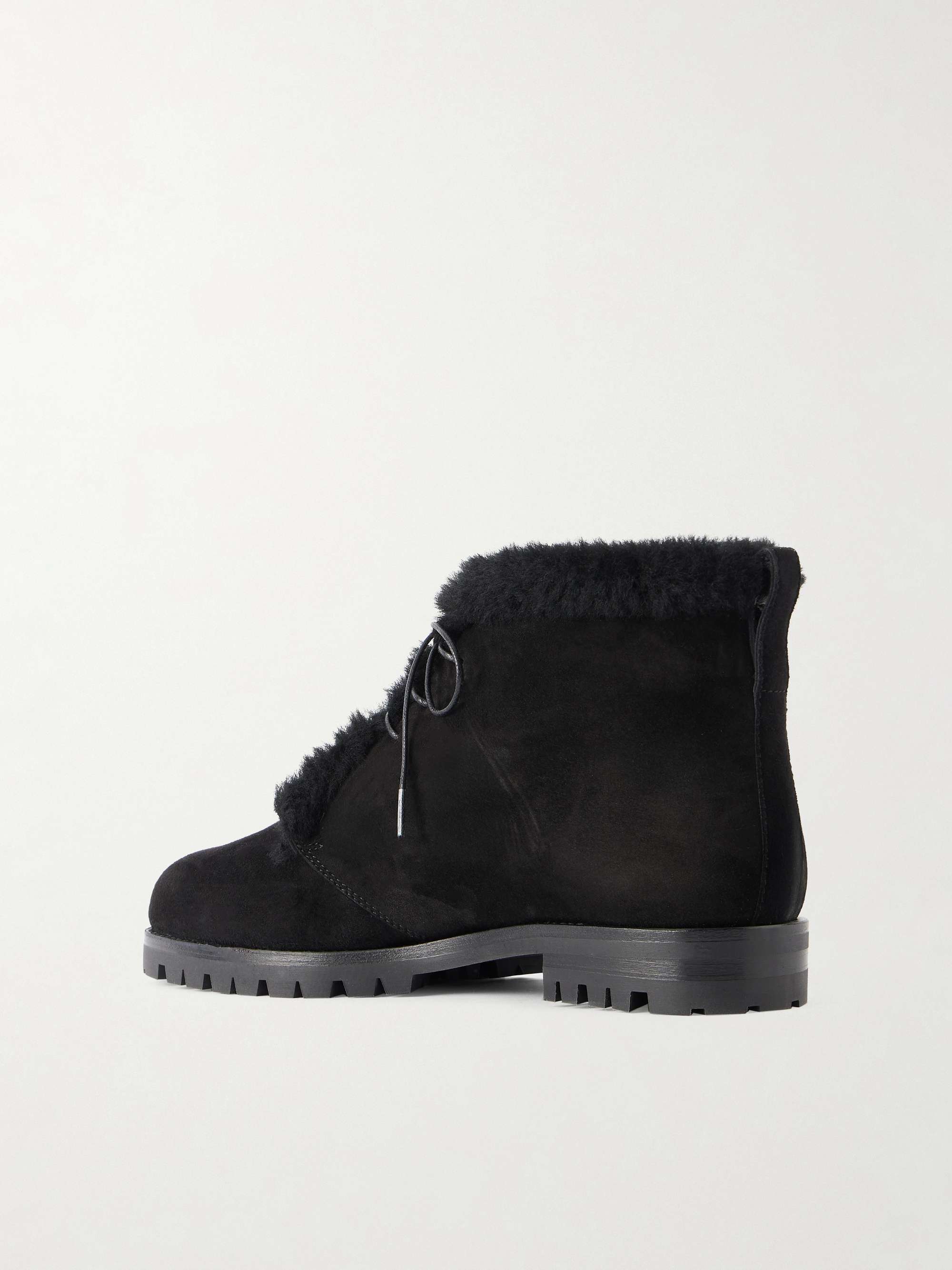 MANOLO BLAHNIK Mircus shearling-lined suede ankle boots