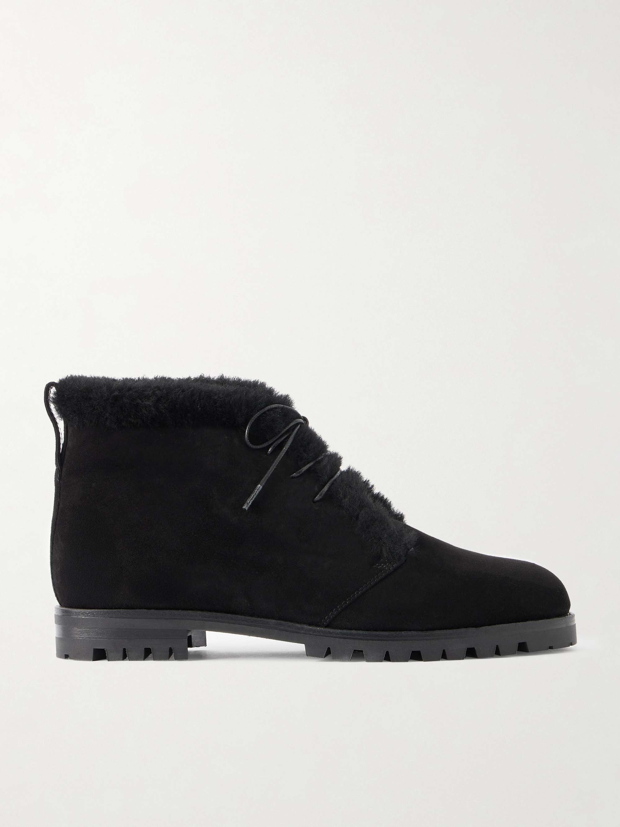 MANOLO BLAHNIK Mircus shearling-lined suede ankle boots