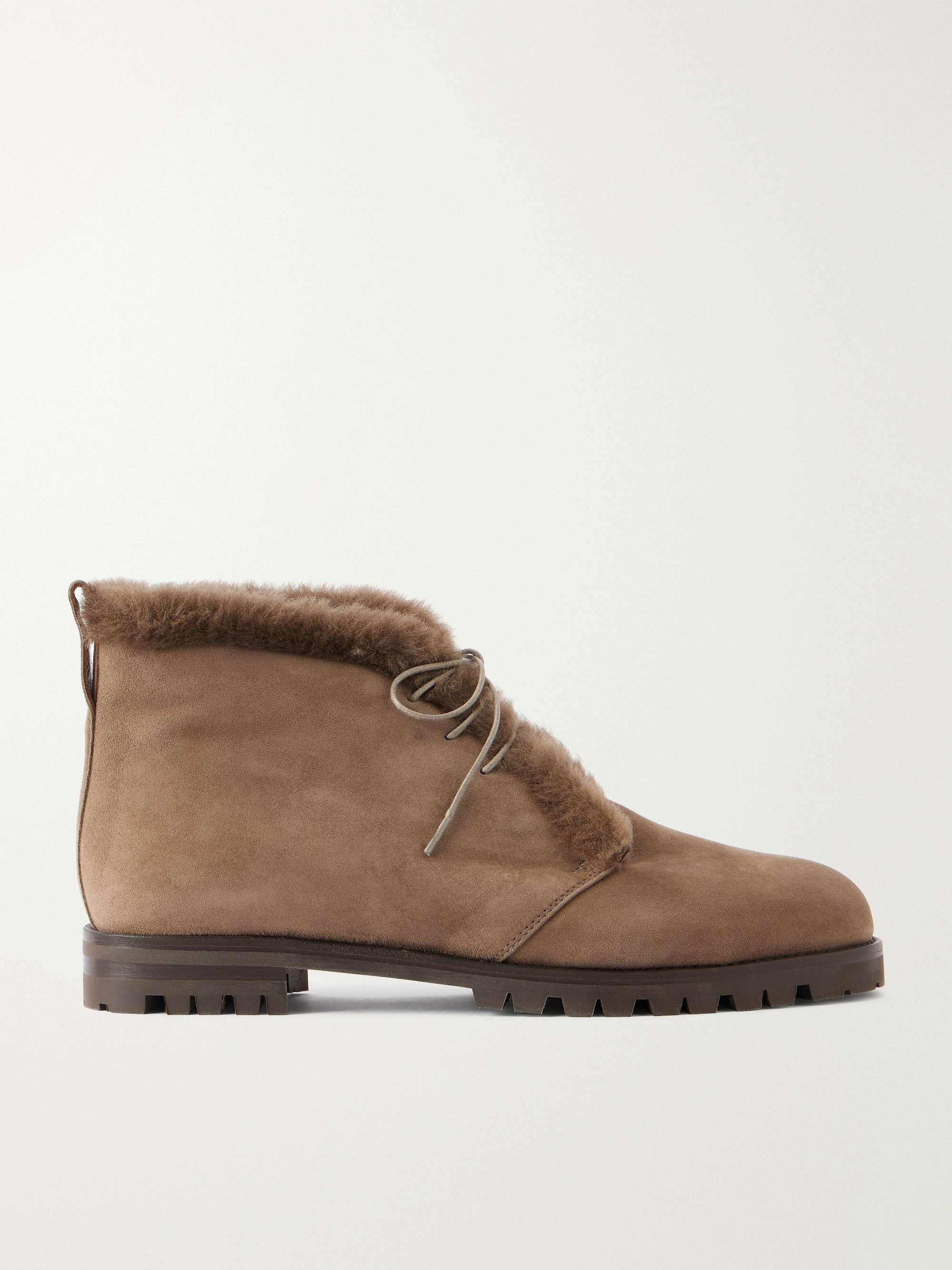 MANOLO BLAHNIK Mircus shearling-lined suede ankle boots