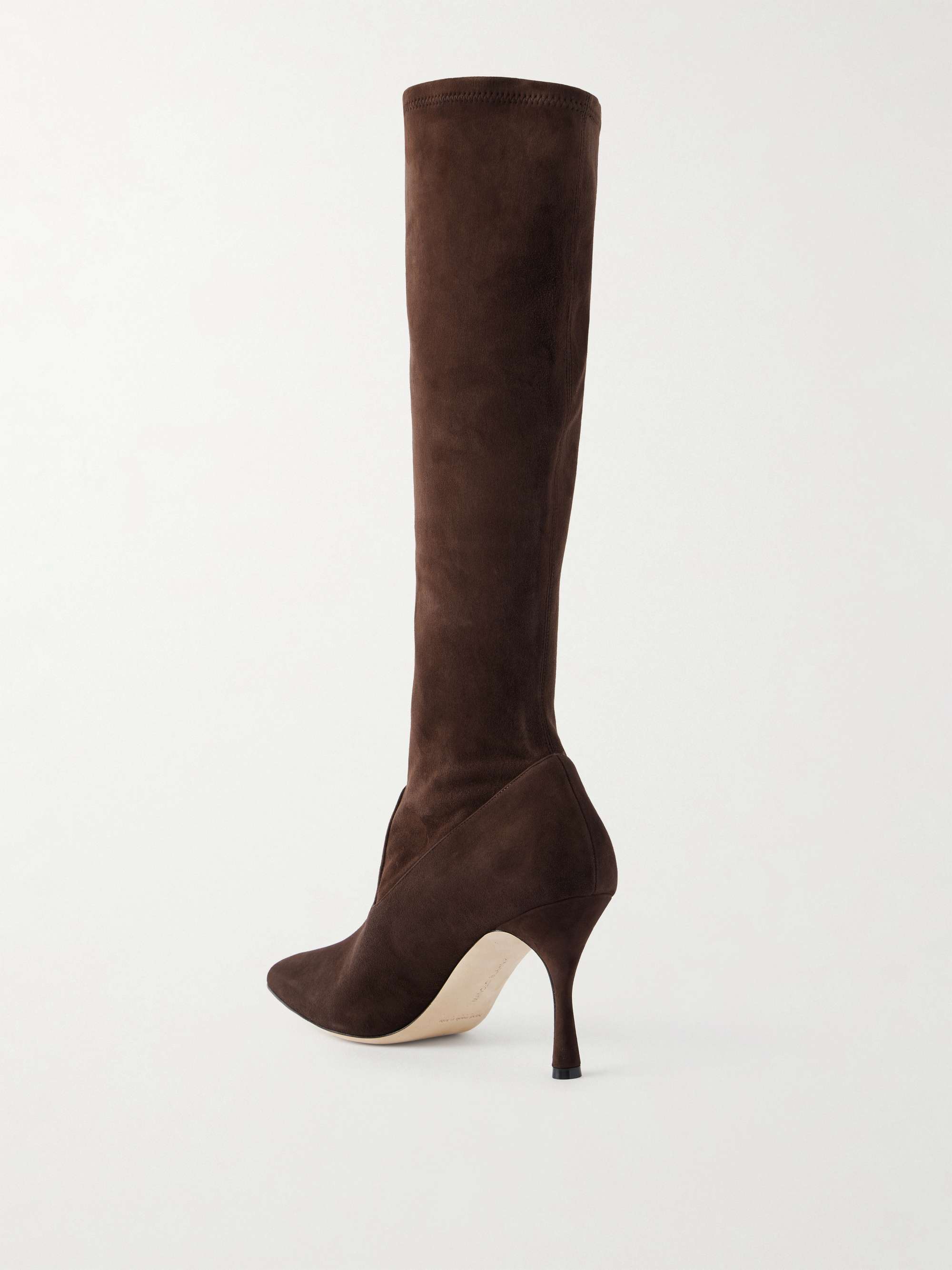 MANOLO BLAHNIK Pamfilo 90 stretch-suede knee boots