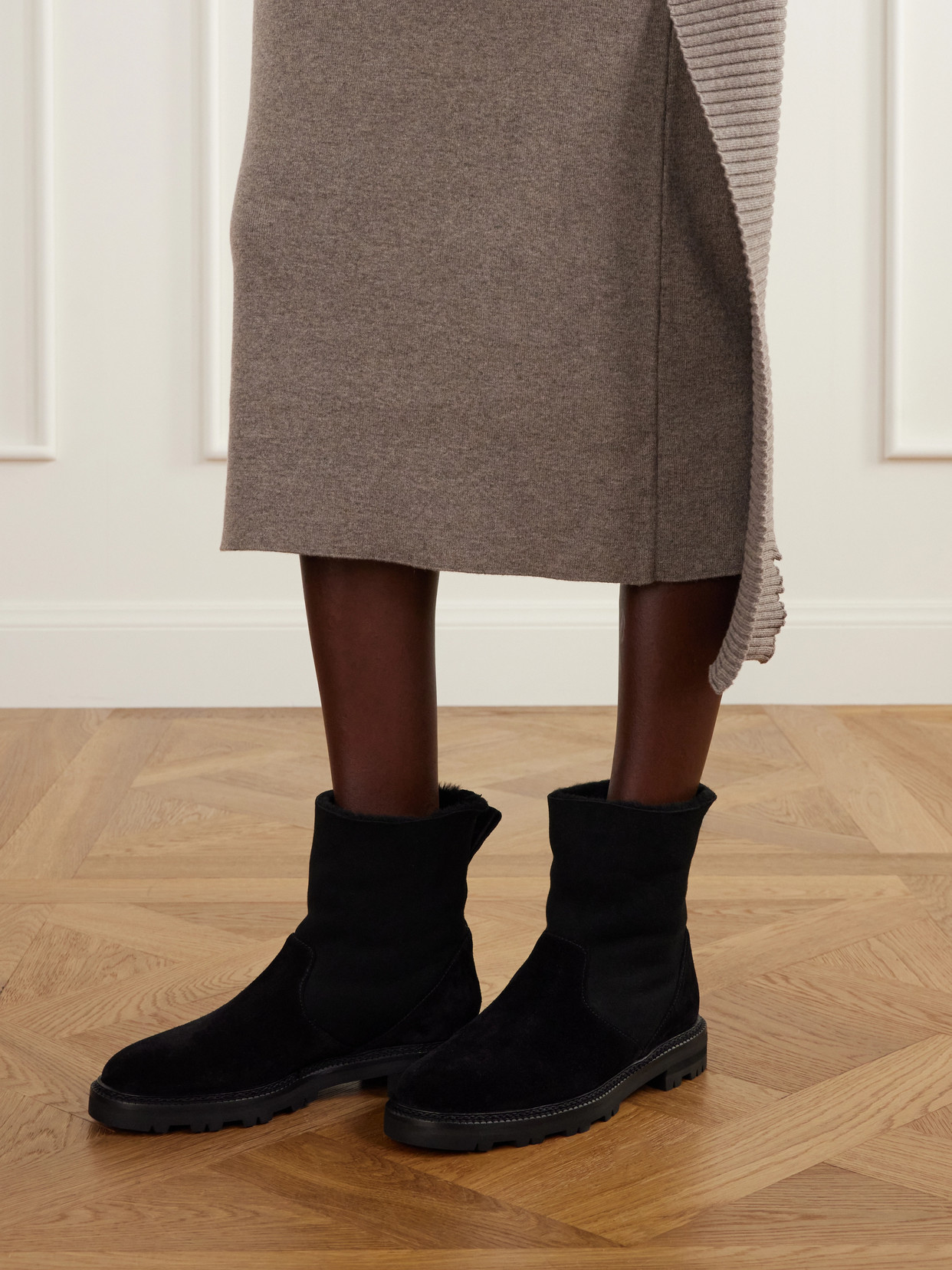 Tomosa 10 Shearling-Trimmed Ankle Boots