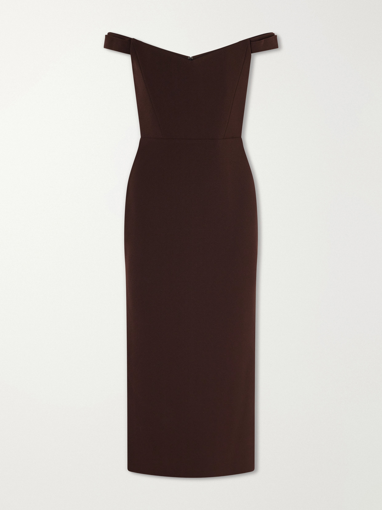 Alex Perry - Off-the-shoulder Crepe Midi Dress - Brown