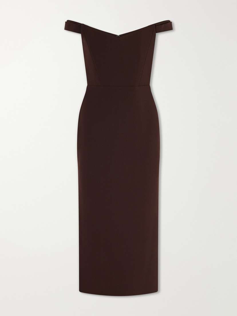 Alex Perry Off-the-shoulder Crepe Midi Dress