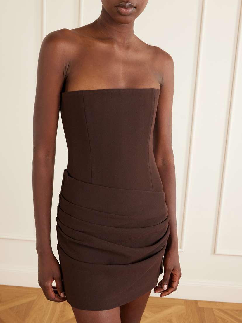 Alex Perry Strapless Draped Crepe Mini Dress | Thumbnail 4 Alex Perry Strapless Draped Crepe Mini Dress | Thumbnail 4