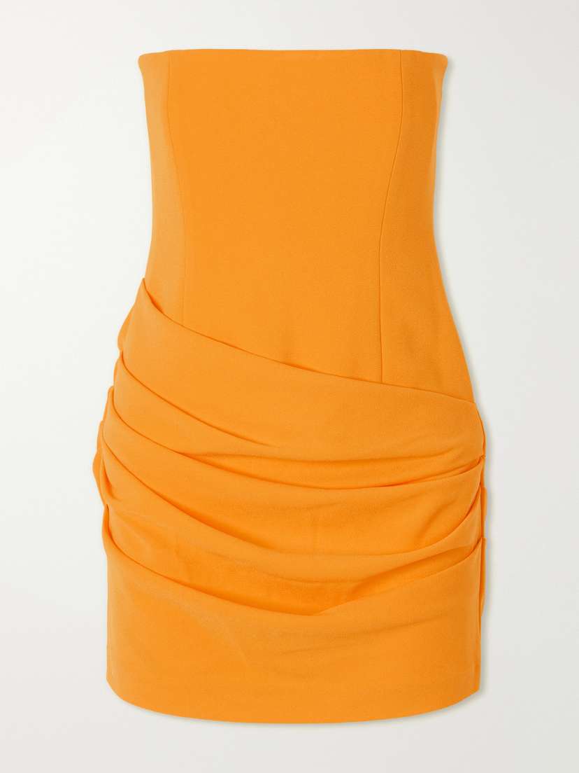 Alex Perry Strapless Draped Crepe Mini Dress