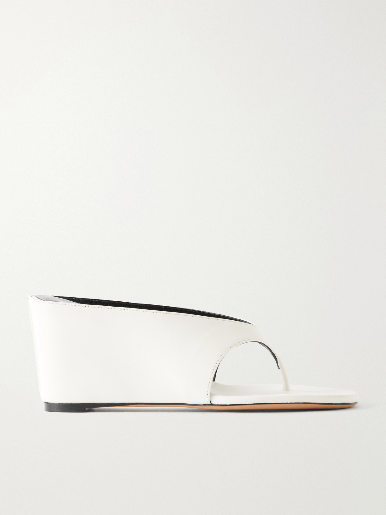 Jude Yaga Leather Wedge Sandals In White