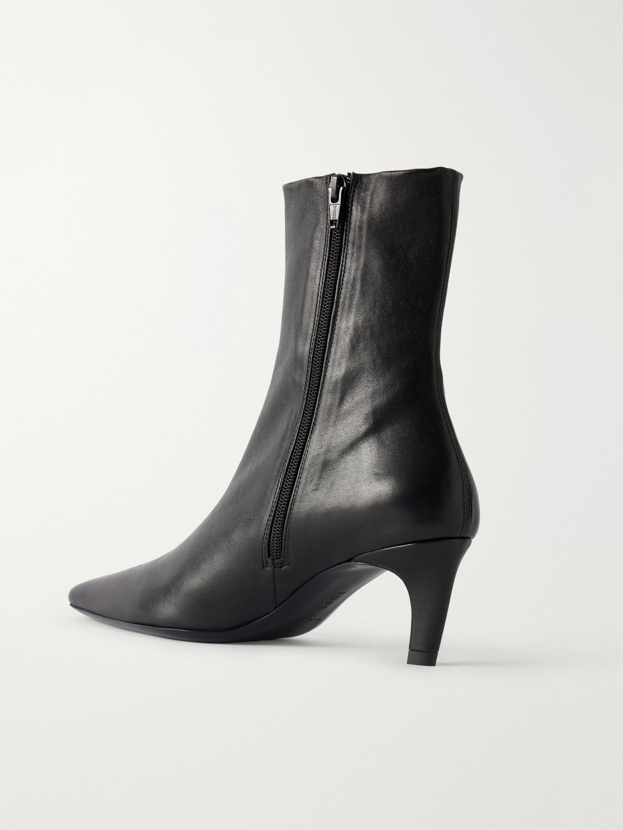 Jude Cave Leather Ankle Boots In Black