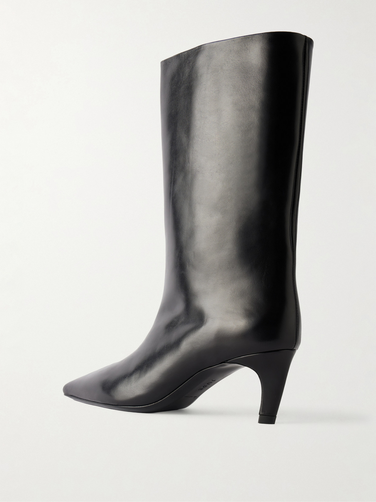 Jude Pointed-toe Leather Boots In Black