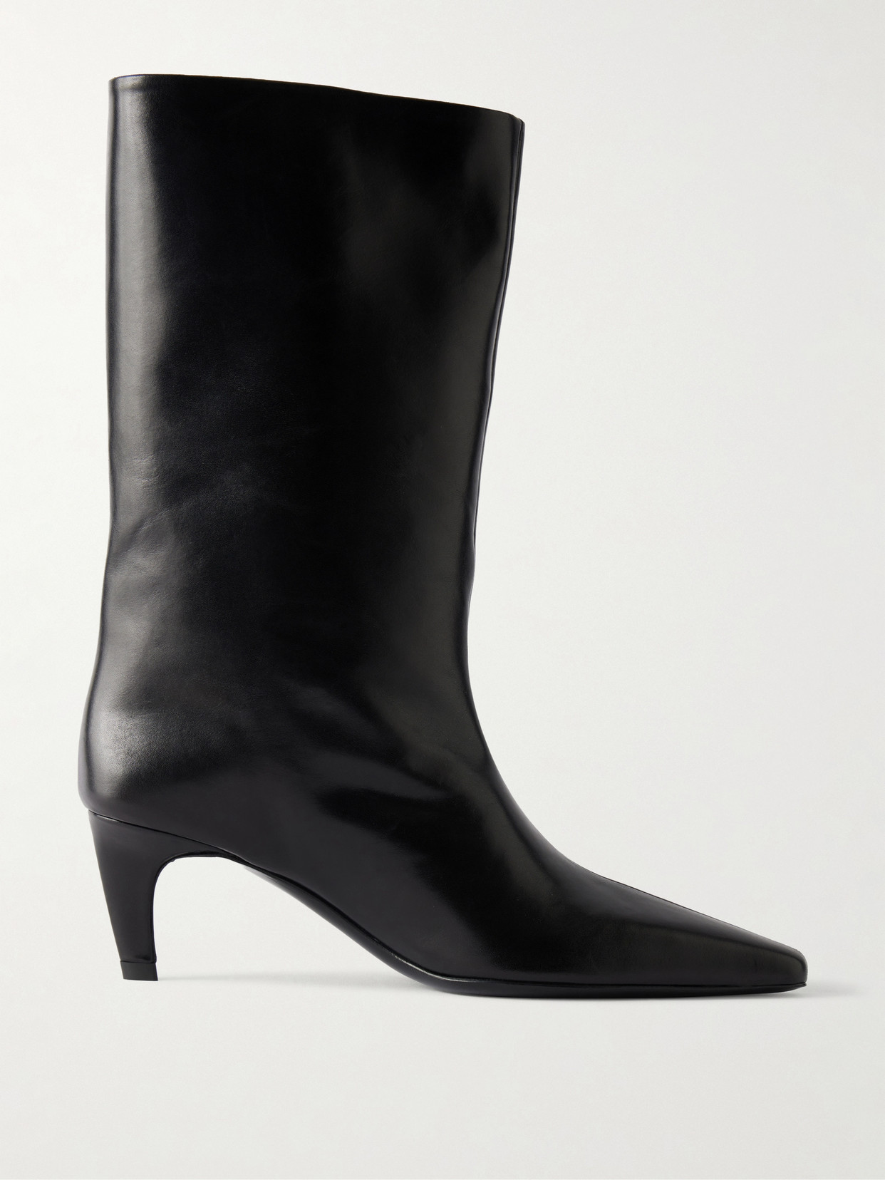 Jude Cave Leather Knee Boots In Black