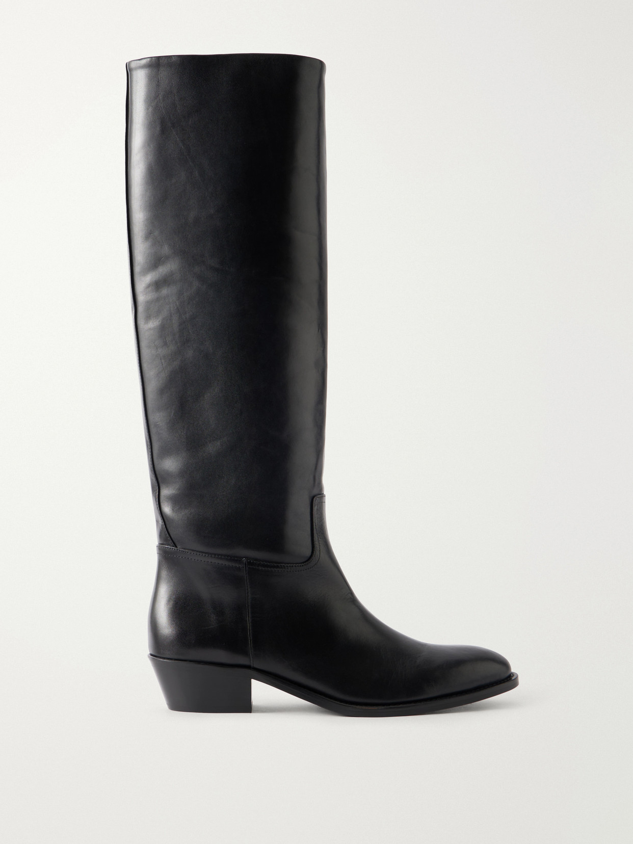 JUDE - Den 35 Leather Knee Boots - Black