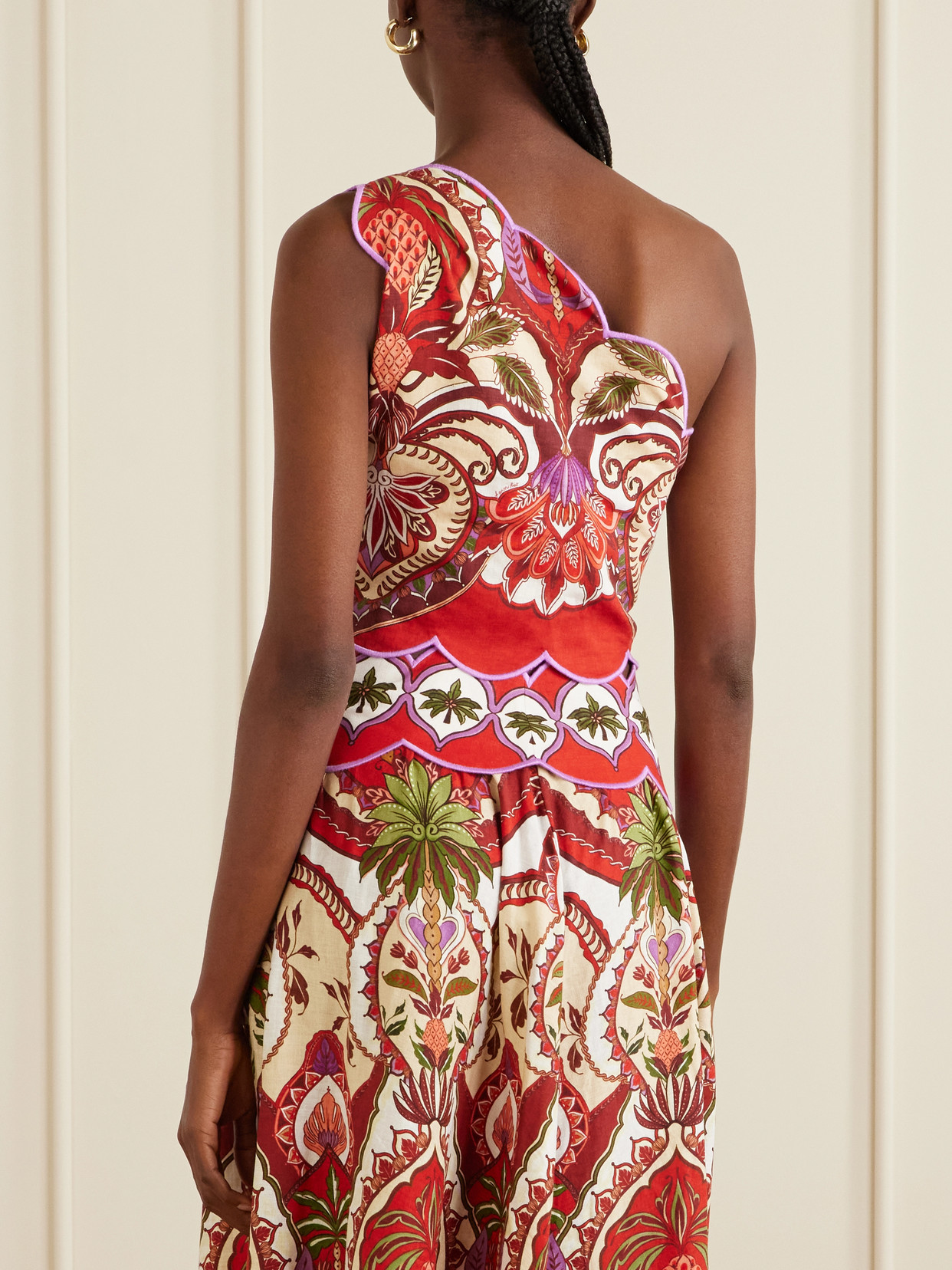 Odara One-Shoulder Linen-Blend Top