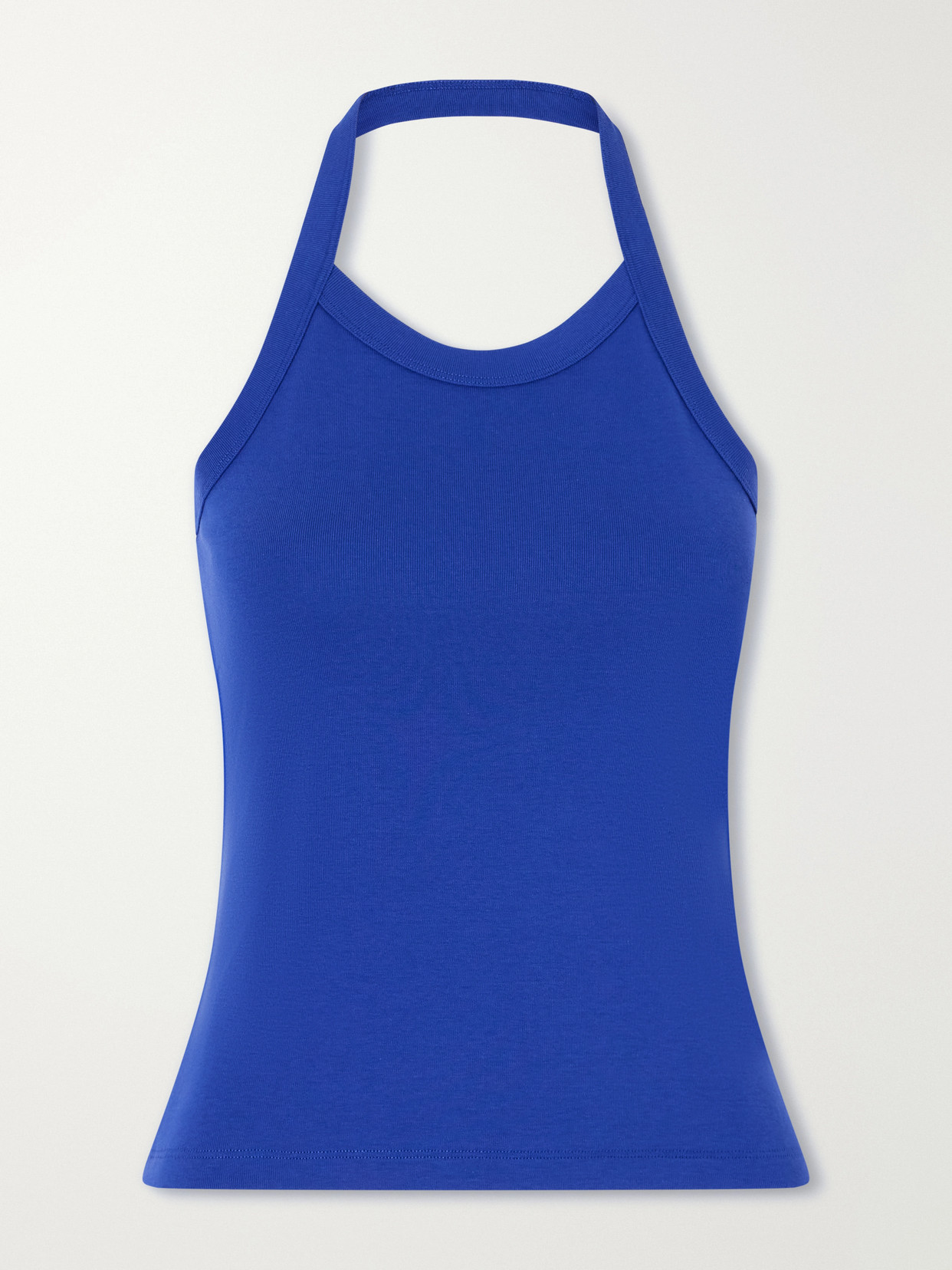 Flore Flore Angie Halterneck Organic Cotton-jersey Tank In Blue