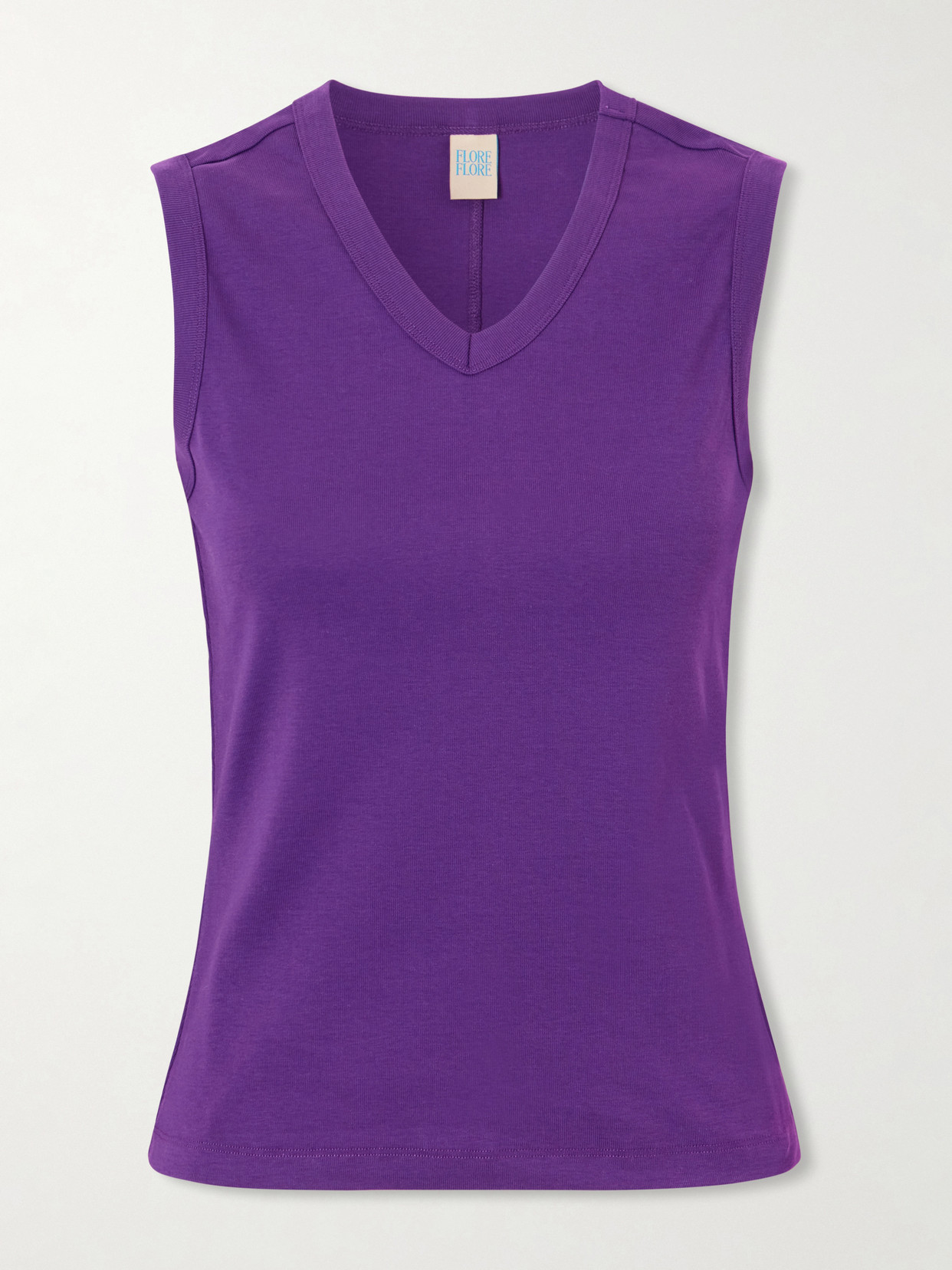 Flore Flore Jill Organic Cotton-jersey Tank In Purple