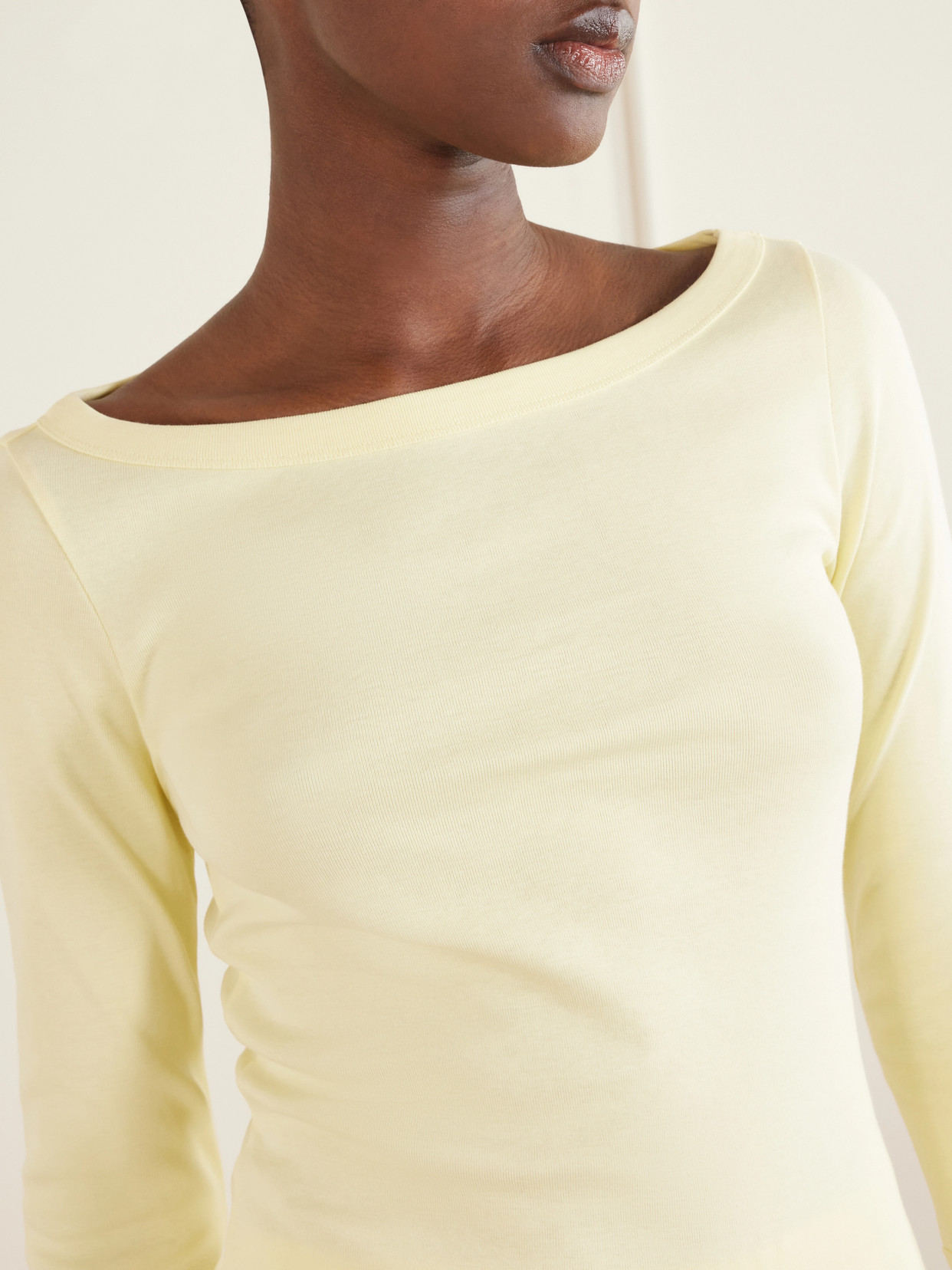 Steffi Ribbed Organic Cotton-Jersey T-Shirt