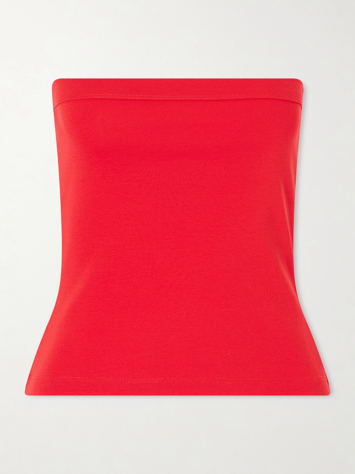 Flore Flore Bes Strapless Organic Cotton-jersey Top In Red