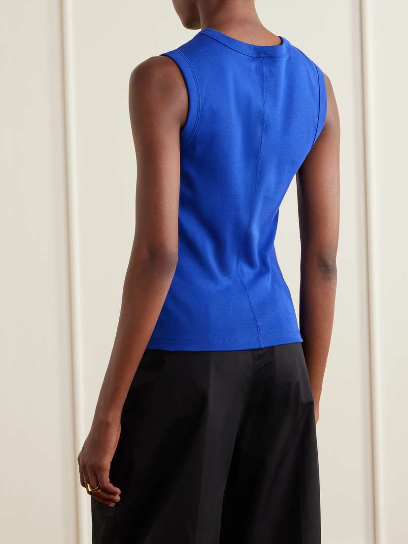 FLORE FLORE Esmé Ribbed Organic Cotton-jersey Tank | Thumbnail 3 FLORE FLORE Esmé Ribbed Organic Cotton-jersey Tank | Thumbnail 3