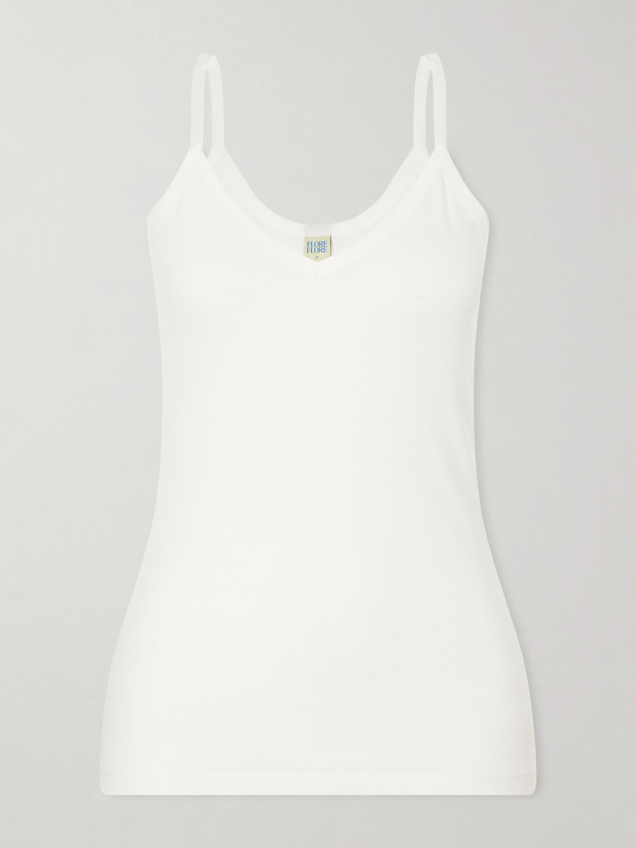 Flore Flore Isla Organic Cotton-jersey Camisole In White