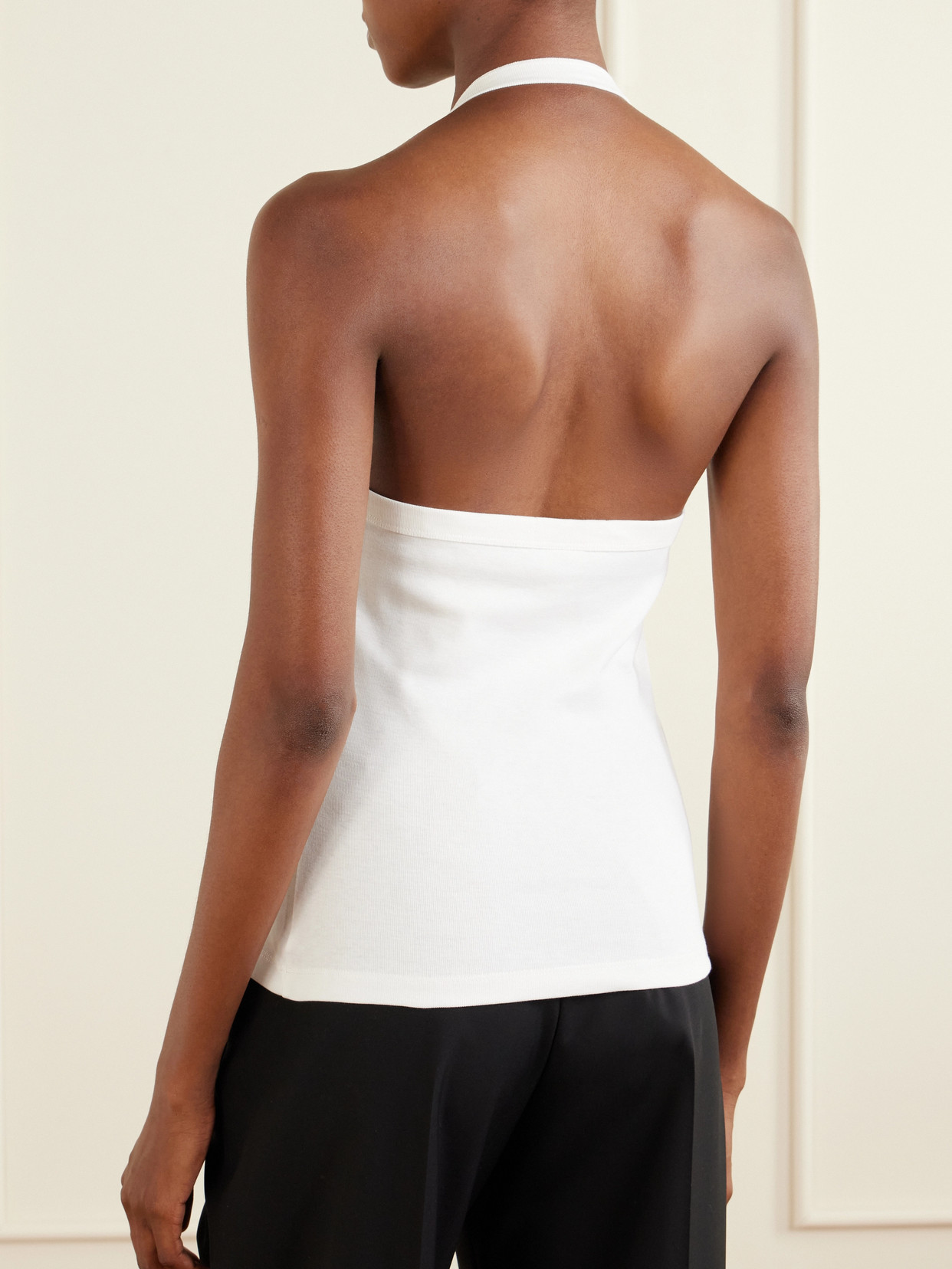 Angie Organic Cotton-Jersey Halterneck Tank