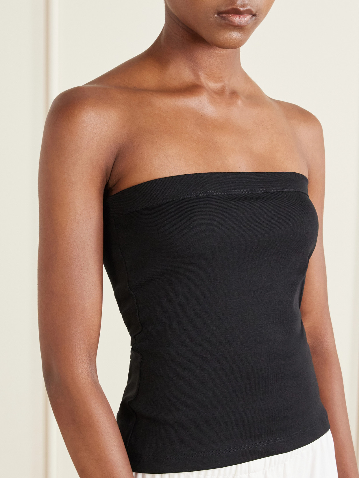 Bes Strapless Organic Cotton-Jersey Top