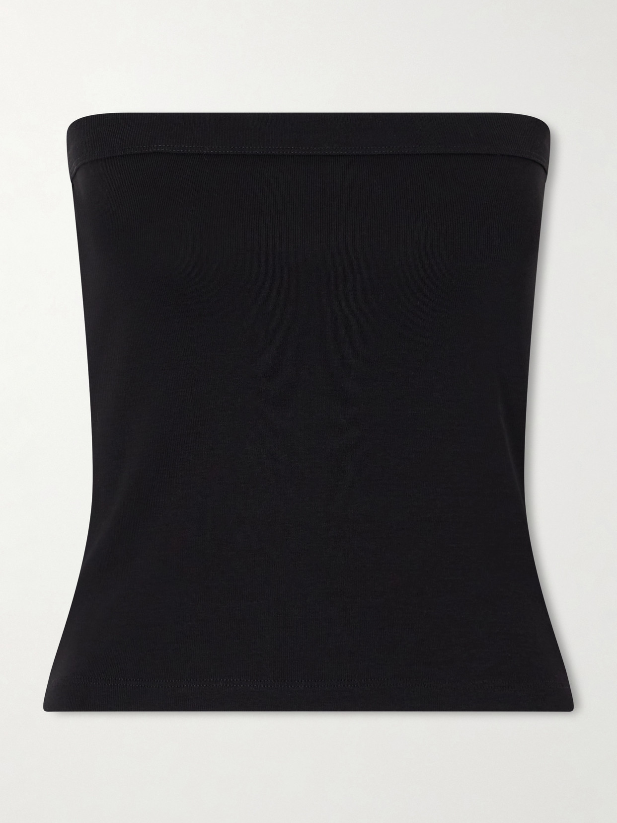 Flore Flore Bes Strapless Organic Cotton-jersey Top In Black