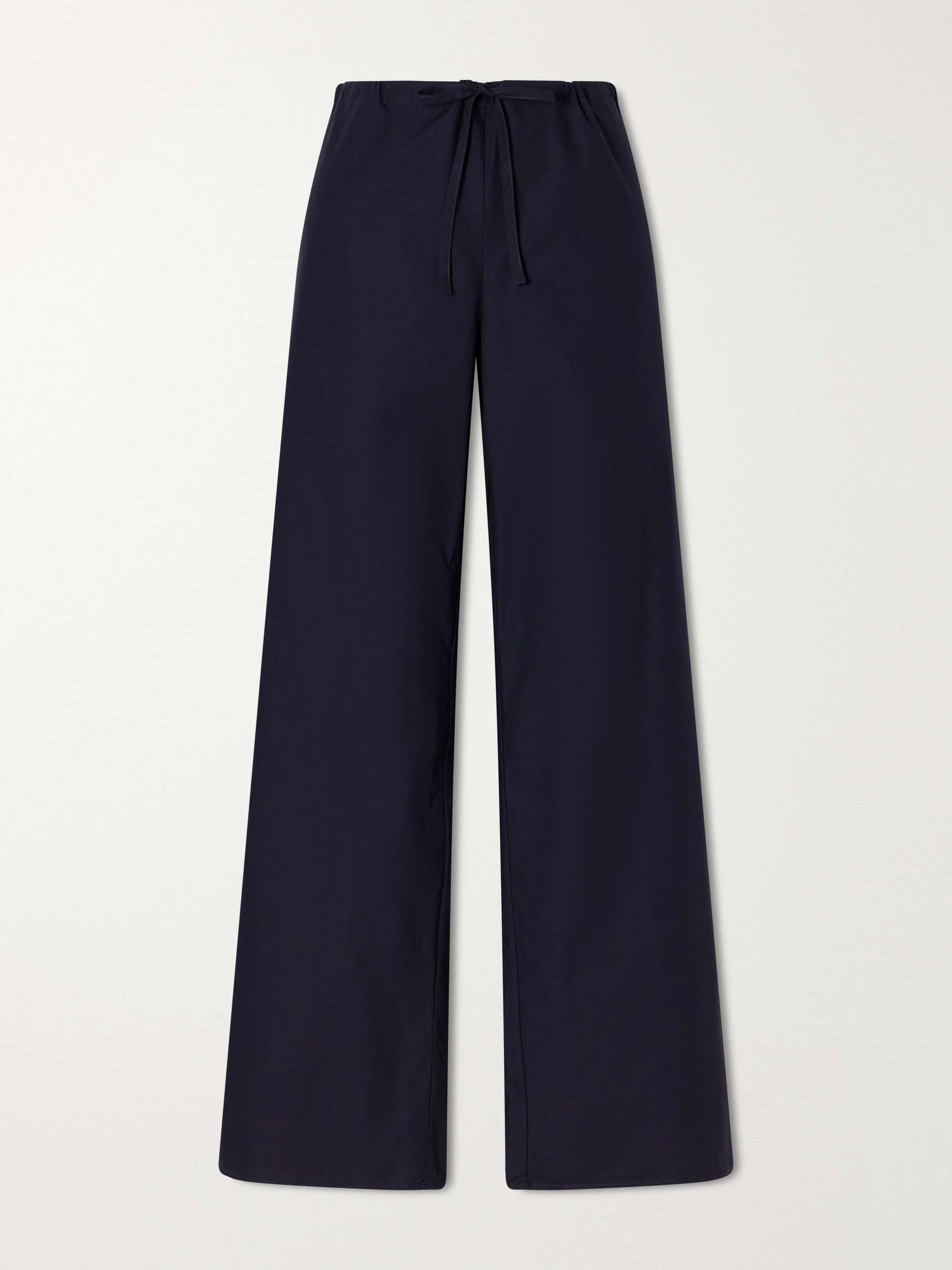 Josephine drawstring organic cotton-poplin straight-leg pants