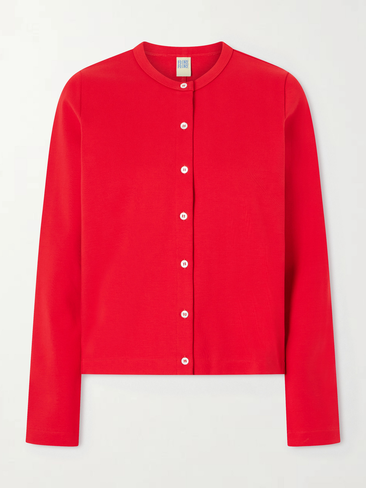 FLORE FLORE - Poppy Organic Cotton-jersey Cardigan - Red