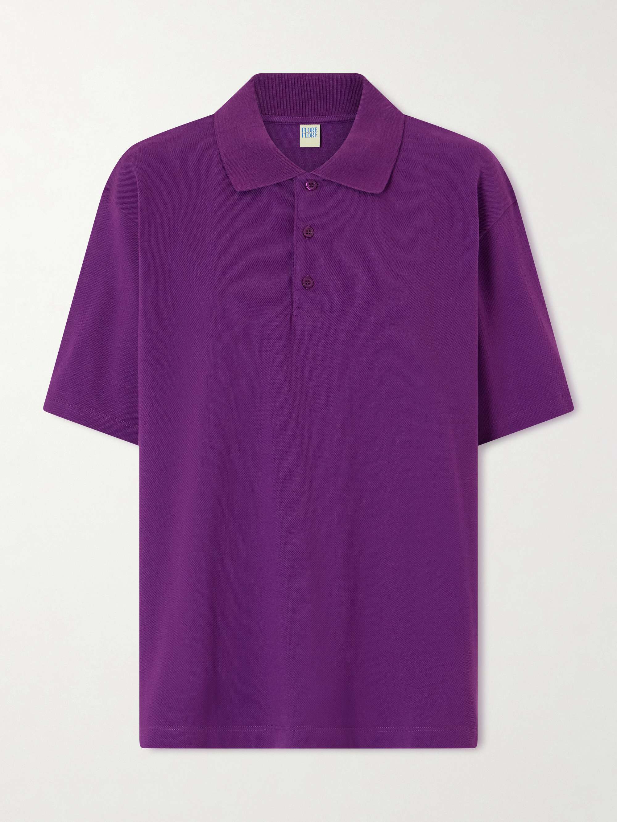 FLORE FLORE Julie organic cotton-piqué polo shirt | NET-A-PORTER
