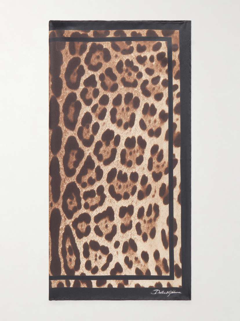Dolce & Gabbana Leopard-print Silk-twill Scarf