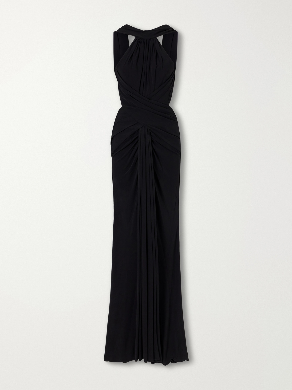 Elie Saab Draped Jersey Gown In Black
