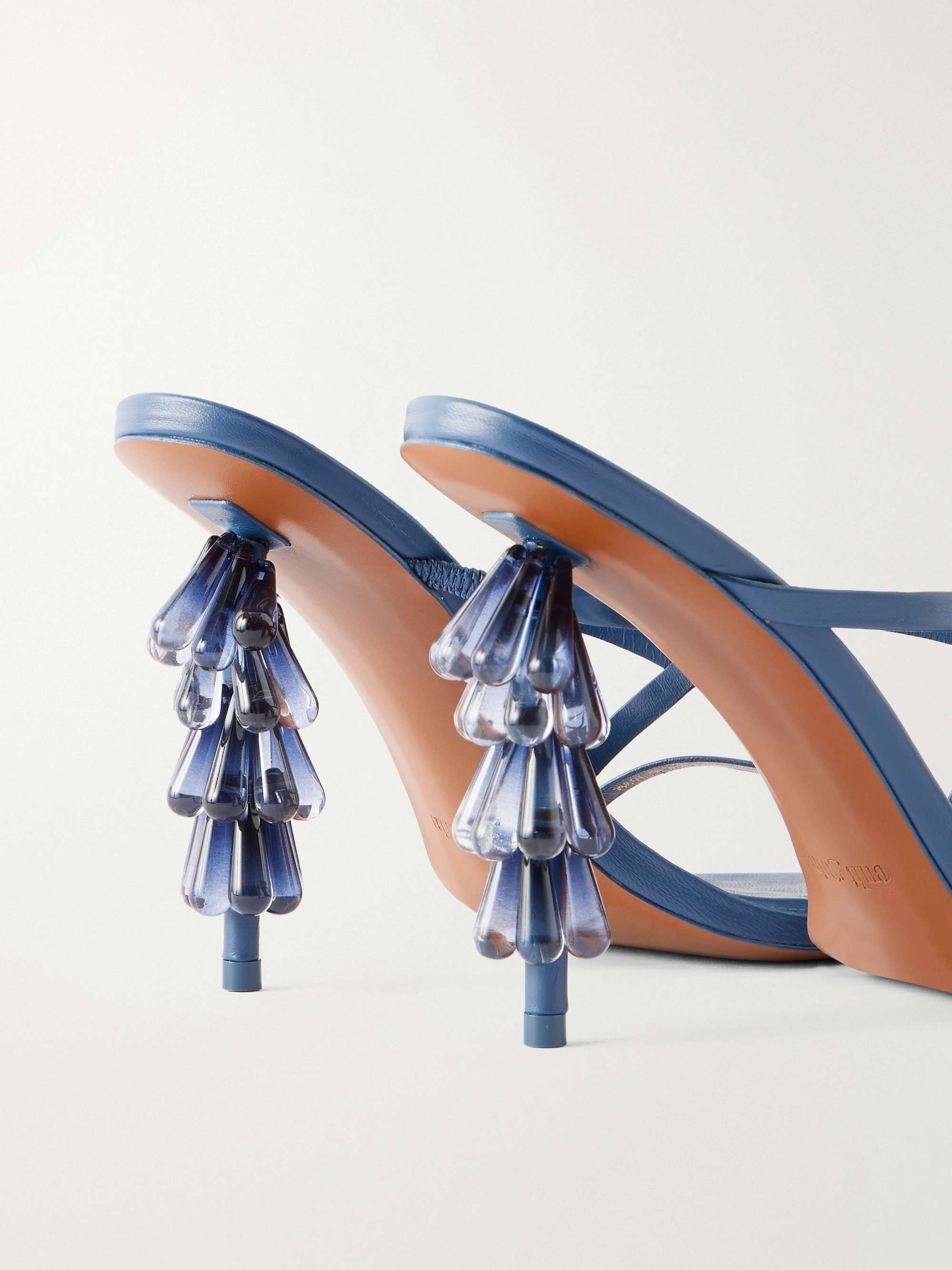 CULT GAIA Sage 90 bead-embellished leather sandals | NET-A-PORTER
