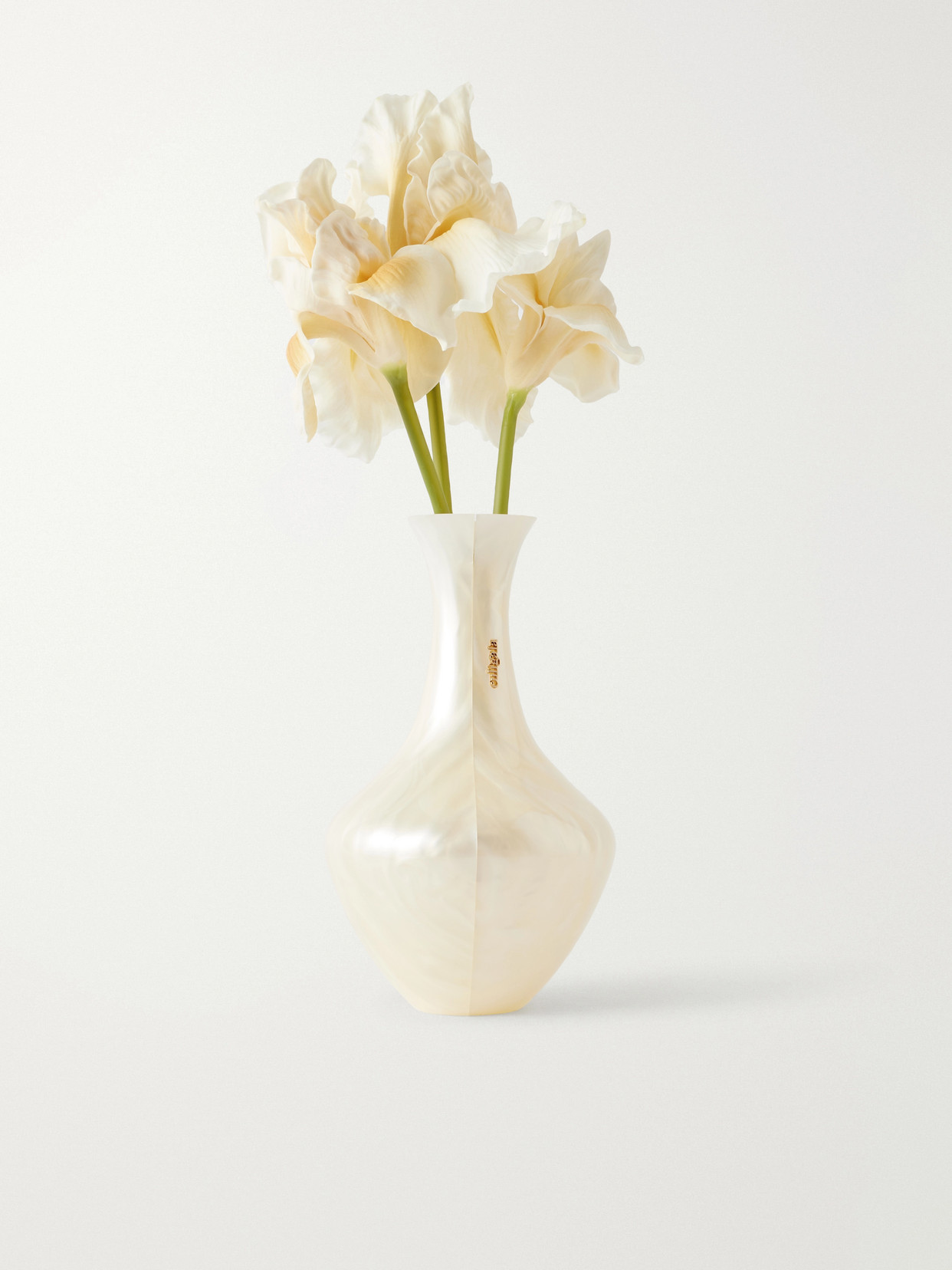 Cult Gaia Junos Marble-effect Clutch In Neutrals