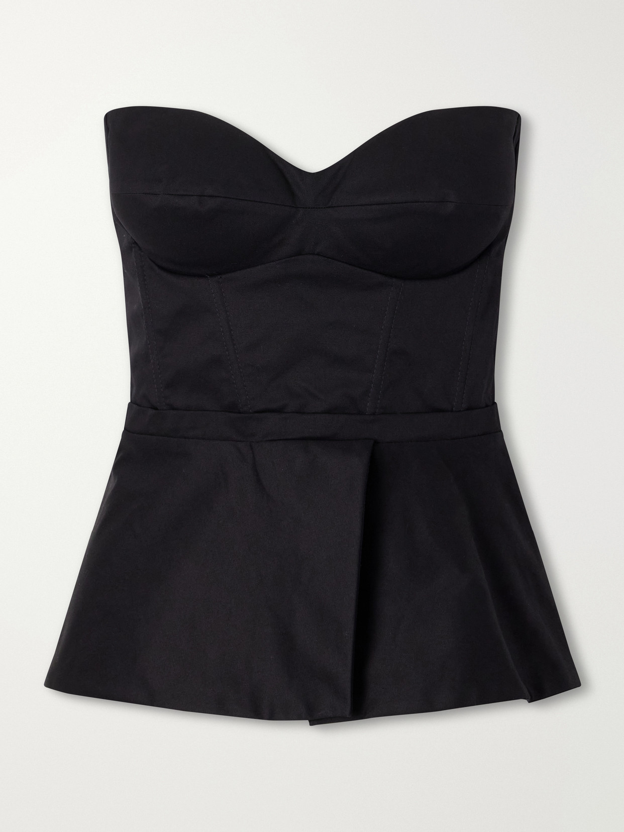 Andres Otalora Nos Reconocemos Strapless Stretch-cotton Twill Blouse In Black