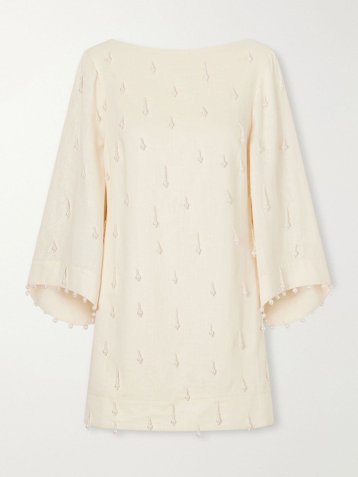 Lo Aprendido embellished linen mini dress