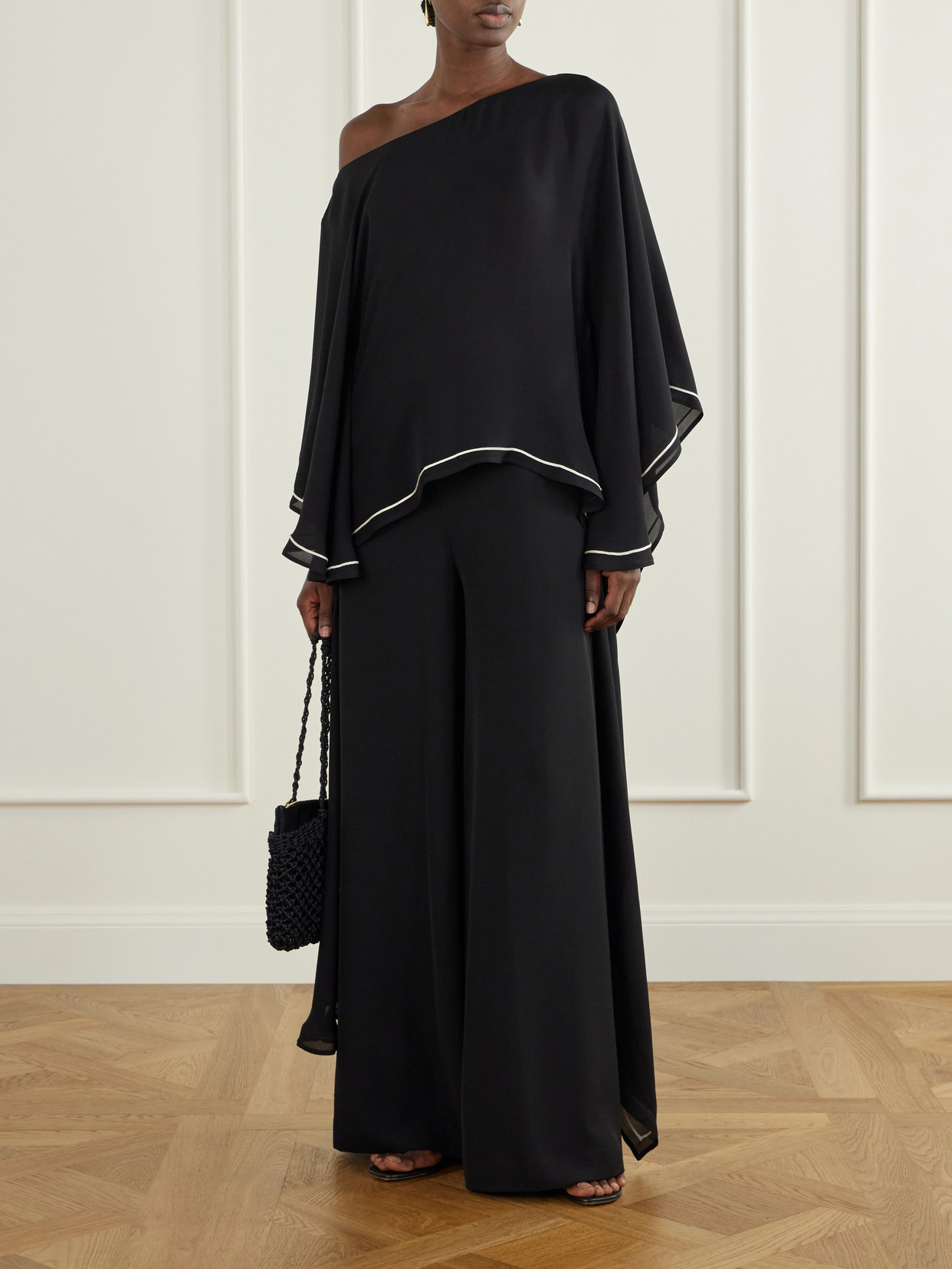 Permanecer Off-The-Shoulder Silk-Georgette Blouse