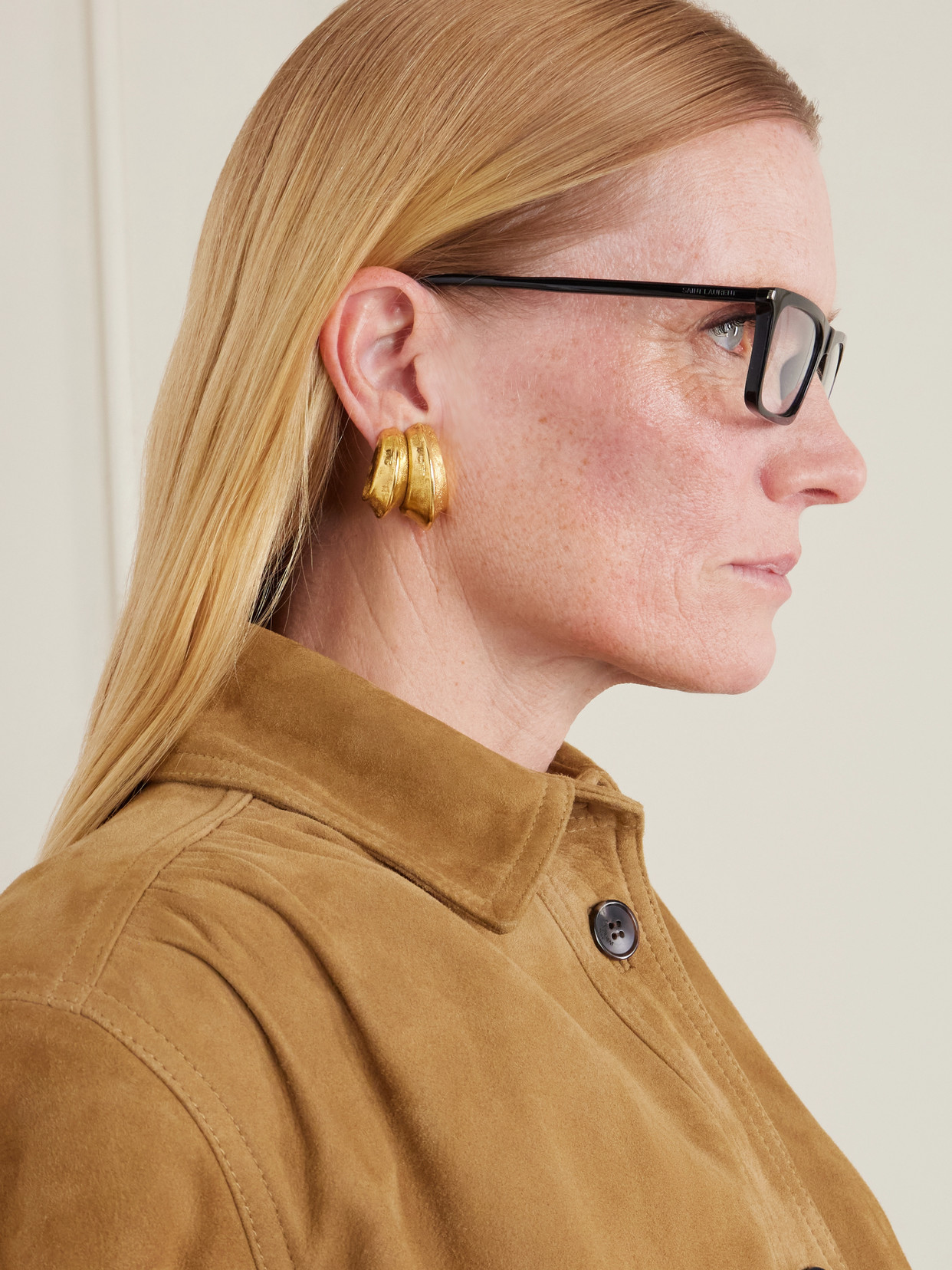 Saint Laurent Rectangular-frame Glasses In Black