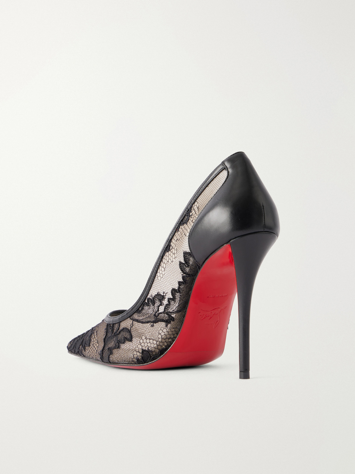 Miss Z 100 Leather-Trimmed Lace Pumps