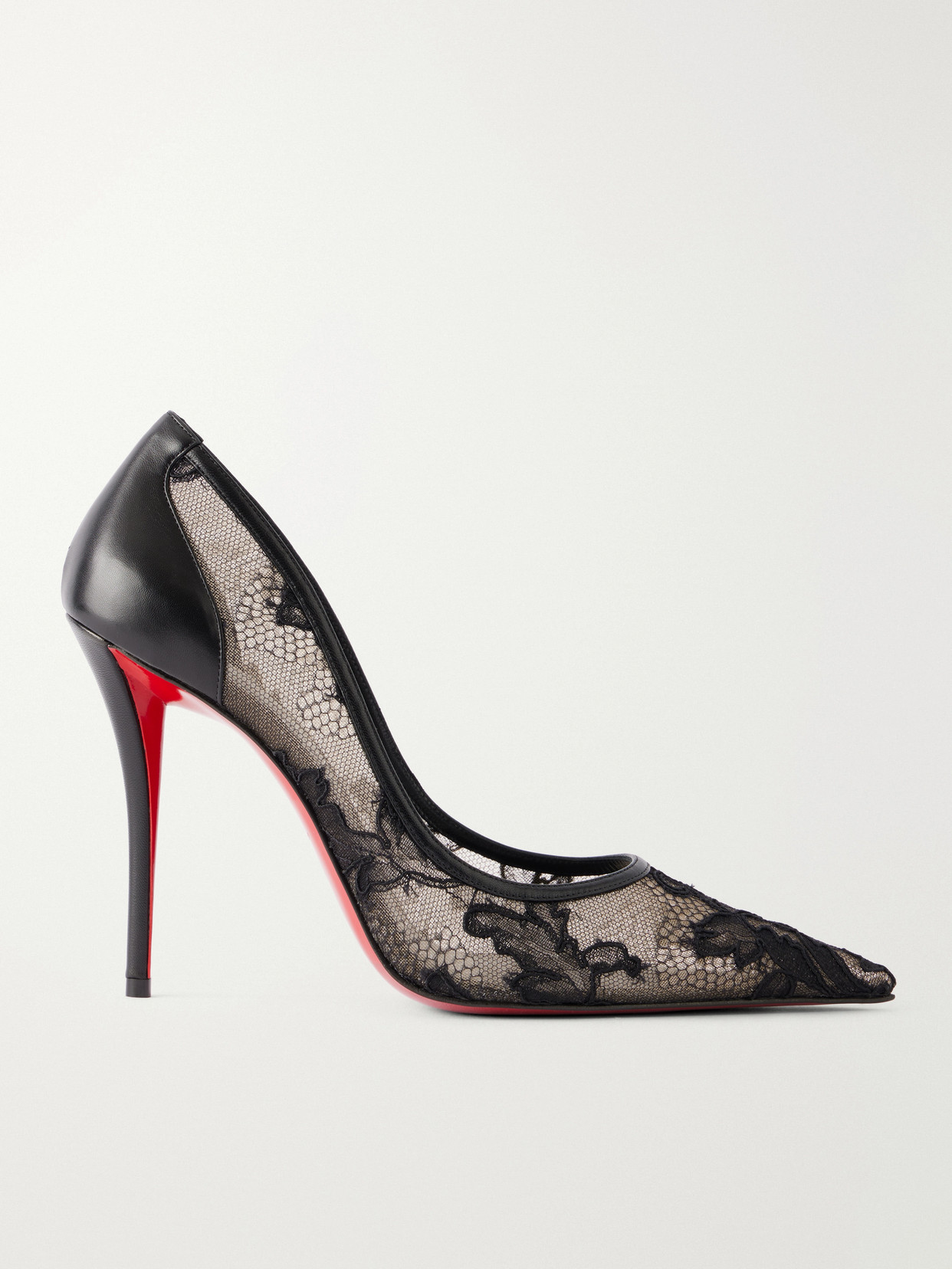 Miss Z 100 Leather-Trimmed Lace Pumps