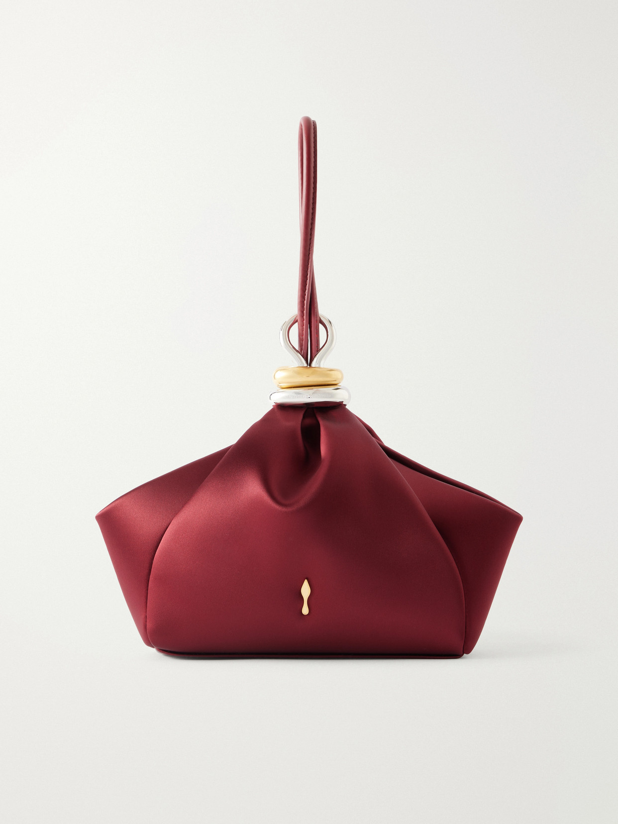 Christian Louboutin Sabrina Satin Clutch In Burgundy