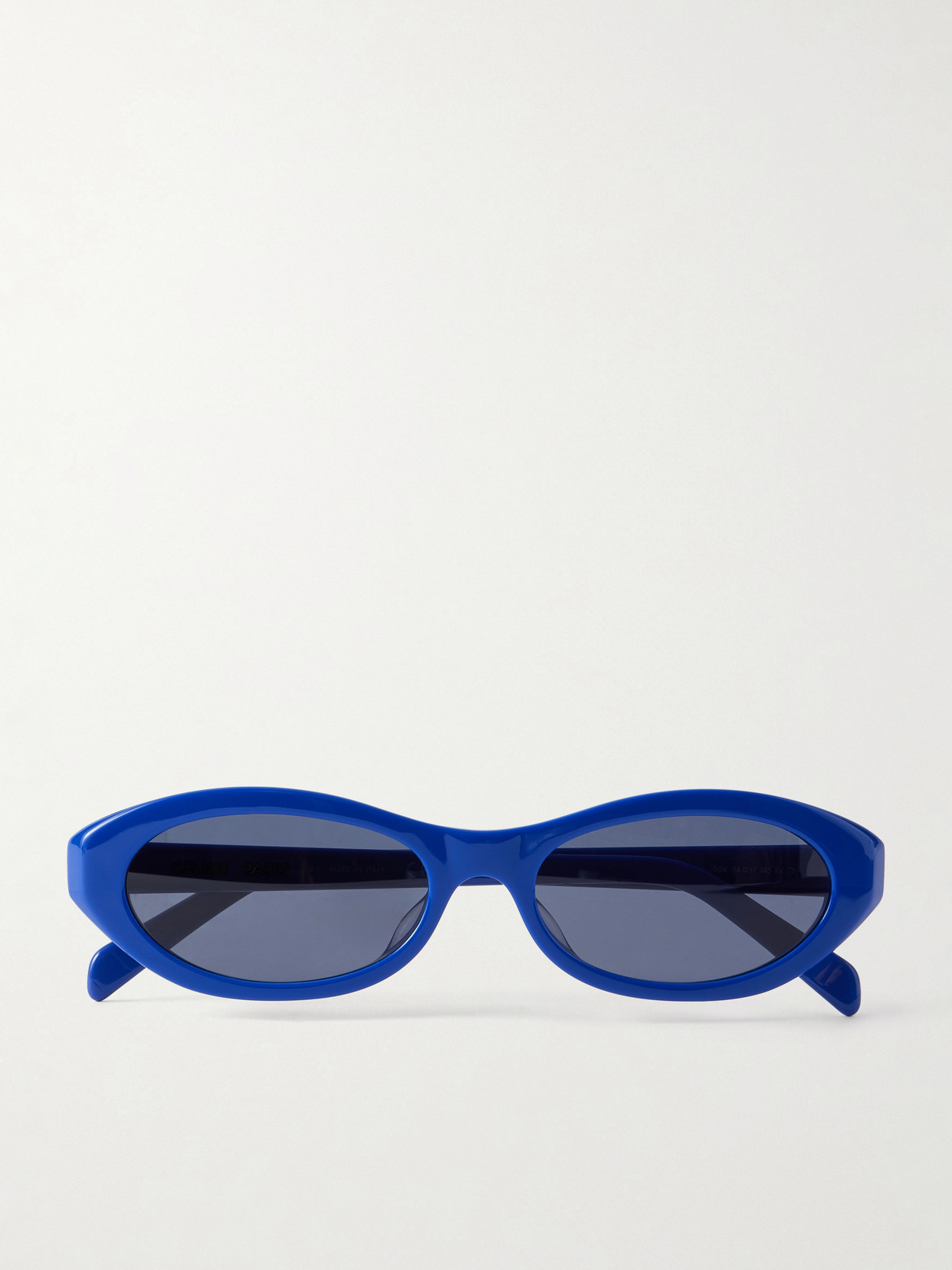 Celine Triomphe Mini Oval-frame Acetate Sunglasses In Blue
