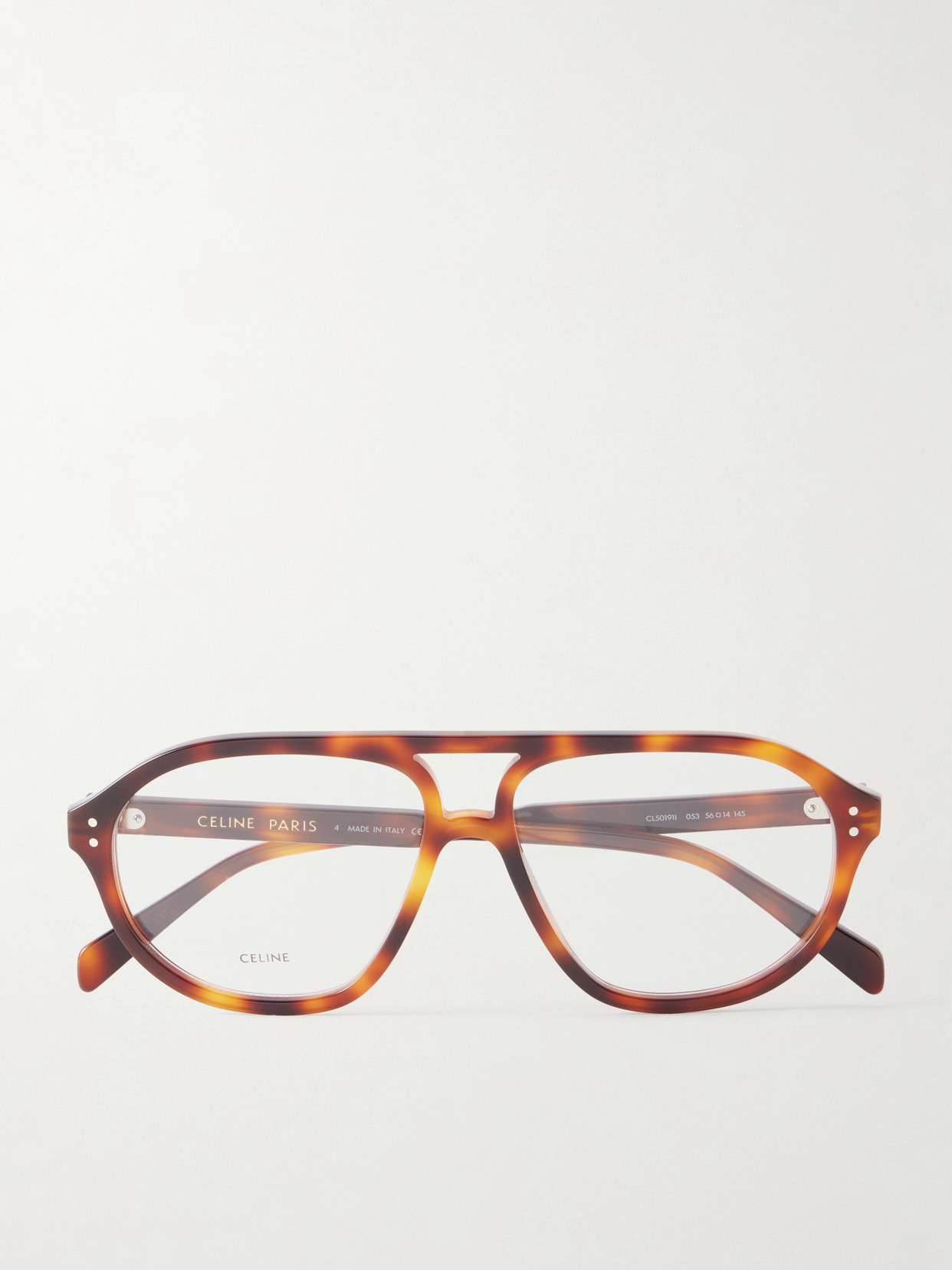 Celine Triomphe Aviator-frame Tortoiseshell Acetate Optical Glasses
