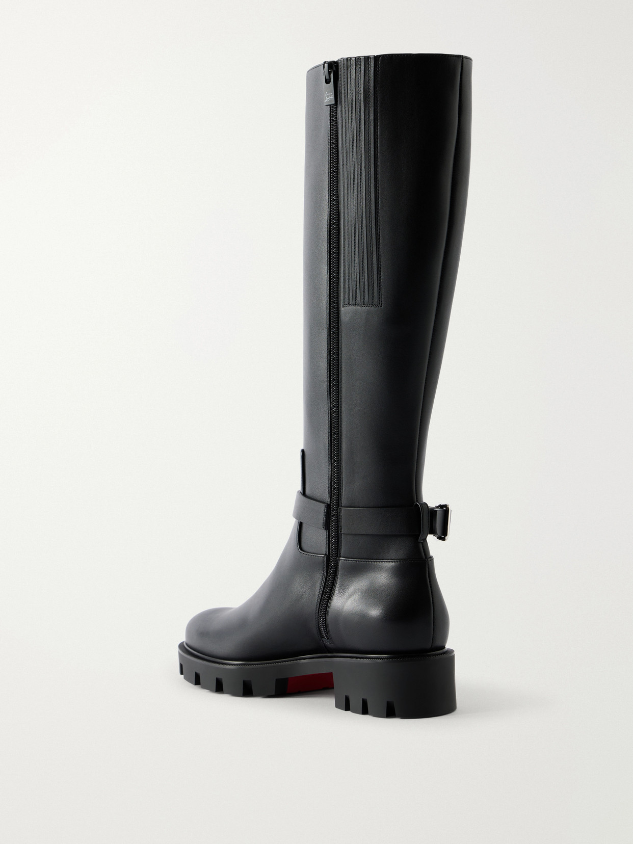Dianouchette Lug Buckled Leather Knee Boots