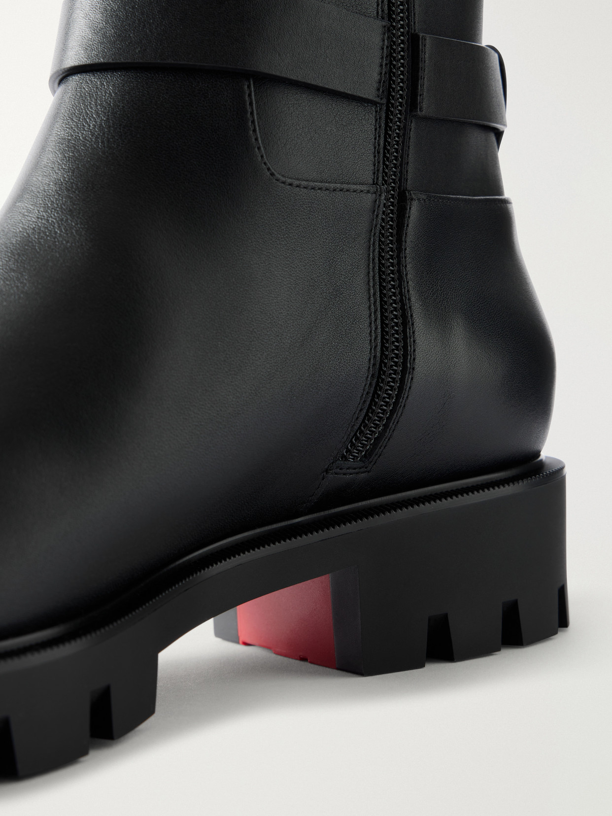 Dianouchette Lug Buckled Leather Knee Boots