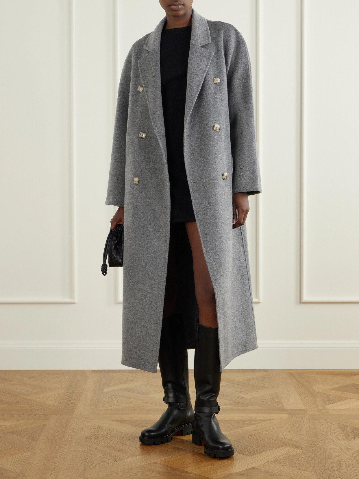 Dianouchette Lug Buckled Leather Knee Boots