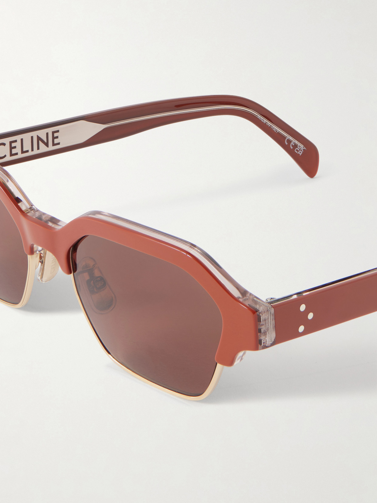 Celine Square-frame Acetate Sunglasses In Brown