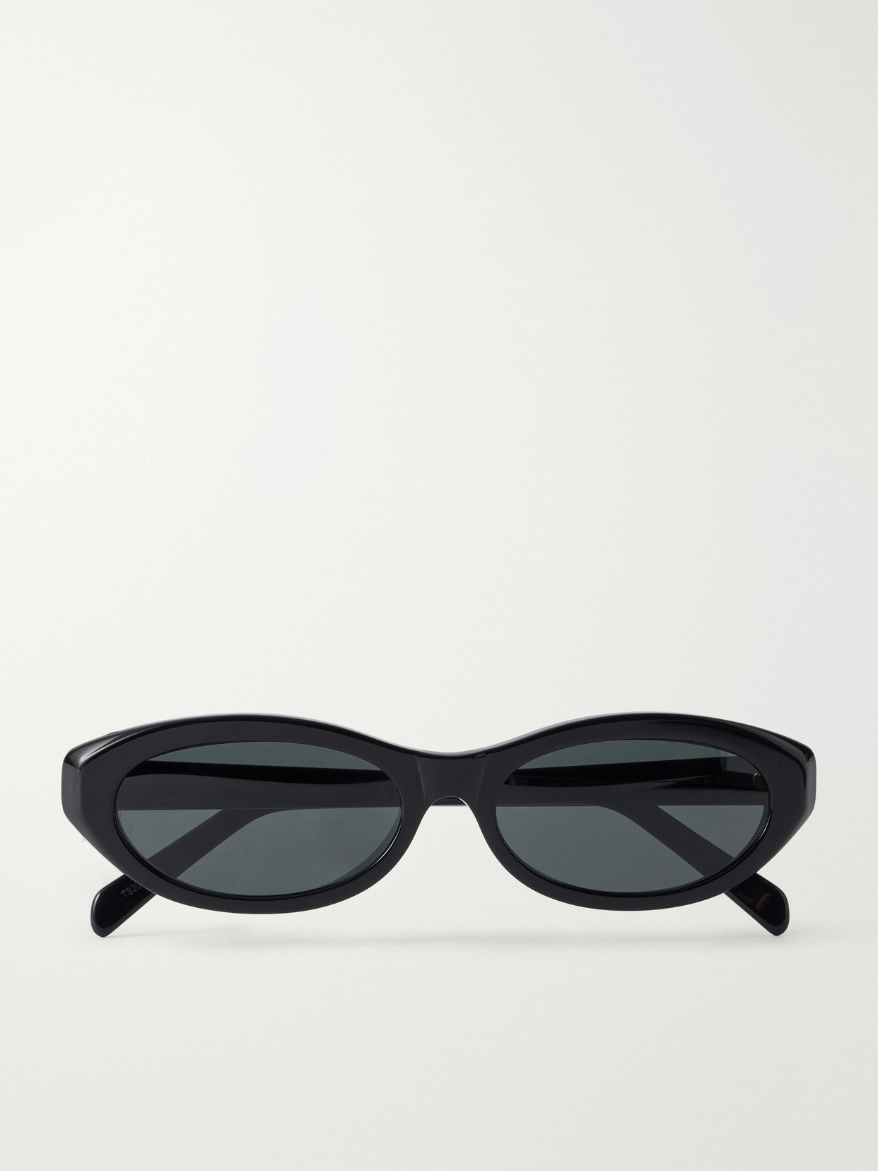Celine Triomphe Mini Oval-frame Acetate Sunglasses In Black