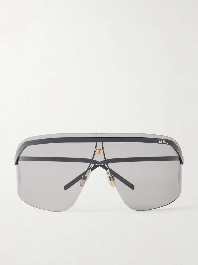 Celine Défilé Black Mask Metal Sunglasses